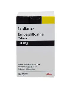 Jardianz 10 mg caja con 30 tabletas.